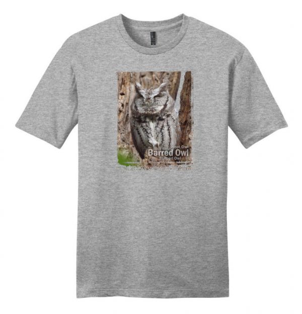 barred owl grey t shirt