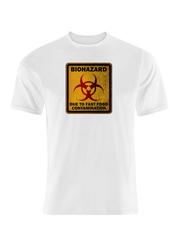 biohazard due to fast food contamination t shirt white
