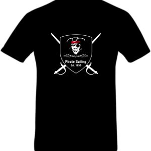 pirate sailing saber and crest t shirt black
