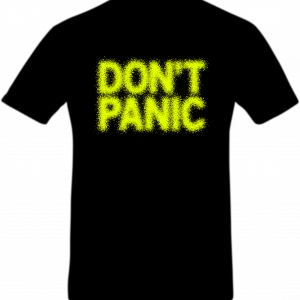 Don't panic t shirt black